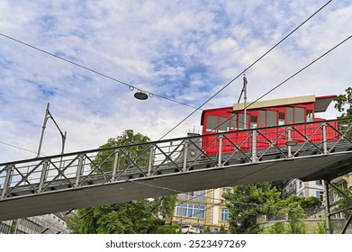 Polybahn cable car at the Central square in Zurich