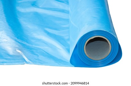 Polyethylene protection vapour barrier to restrict the passage of vapour from the hot part of the structure to the cold part of roof and wall - image isolated for easy selection