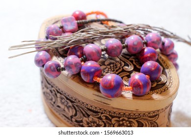 Polymer Clay Beads On A Casket