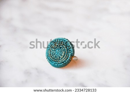 Polymer clay ring handmade. Swirl ring. [[stock_photo]] © 