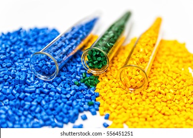 Polymeric dye. Plastic pellets. Colorant for plastics. Pigment in the granules. Polymer beads