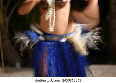Polynesia dance hula move effect at night