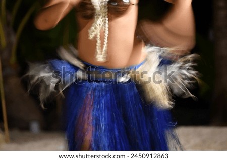 Polynesia dance hula move effect at night