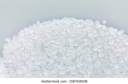 Polypropylene Granule Close-up Background Texture.