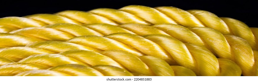 Polypropylene Yellow Rope Texture Background