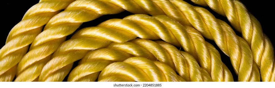 Polypropylene Yellow Rope Texture Background