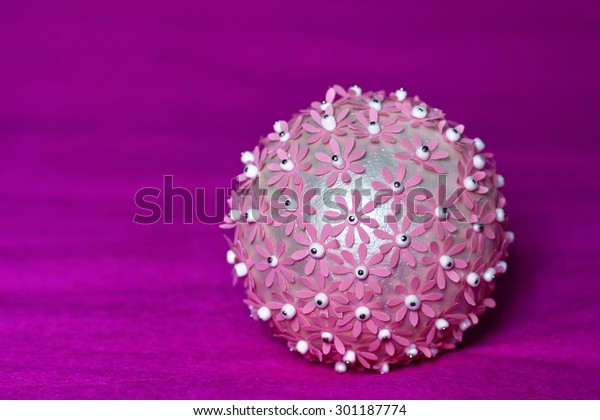 Polystyrene Balls Decorated Flowers On White Stock Photo Edit Now