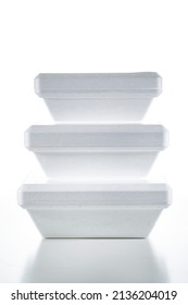 Polystyrene Containers Isolated On White Background