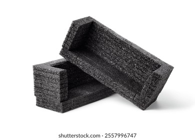 Polystyrene foam. Packaging material shockproof ​for ​fragile parcel