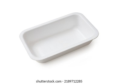 Polystyrene Food Tray. Isolated White Background