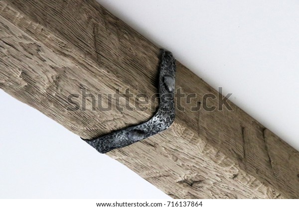 Polyurethane Wooden Decorative Ceiling Beam Iron Stock Photo