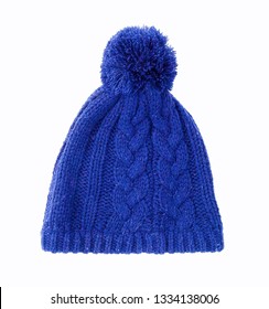 blue knit hat