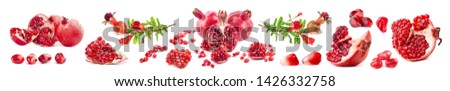 Pomegranate fruits isolated on white background Imagine de stoc © 