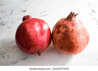 pomegranate isolated on white background, texture of fruit, close up of pomegranates, ripe fruit, healthy living concept - Powered by Shutterstock