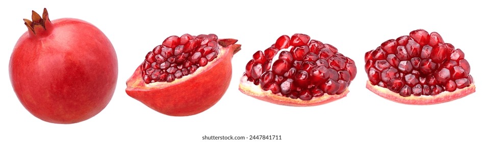 pomegranate and seeds, pomegranate isolated on a white background. Full depth of field, pomegranate seeds, clipping path - Powered by Shutterstock