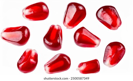 Pomegranate seeds isolated on white background. Clipping path. - Powered by Shutterstock