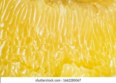 Pomelo Fruit Macro Photography.Texture Of Slice.