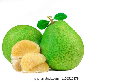 Pomelo Pulp Without Seeds Isolated On White Background. Thailand Pomelo Fruit. Natural Source Of Vitamin C And Potassium. Healthy Food For Slow Down Aging. Food Drug Interactions. Citrus Fruit. 