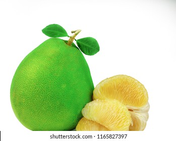 Pomelo Pulp Without Seeds Isolated On White Background. Thailand Pomelo Fruit. Natural Source Of Vitamin C And Potassium. Healthy Food For Slow Down Aging. Food Drug Interactions. Citrus Fruit. 