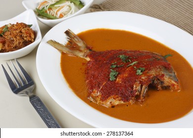 Pomfret Curry - A Curry Made Of Pomfret Fish In Goa, Western India.