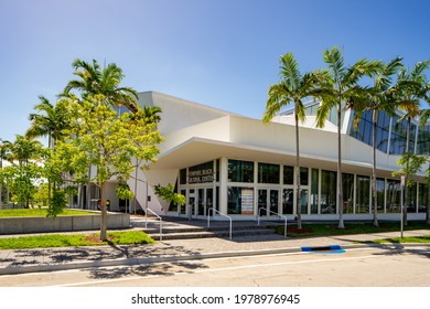 Pompano Beach, FL, USA - May 22, 2021: Pompano Beach Community Center Building