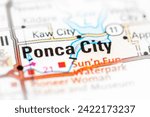 Ponca City. Oklahoma. USA on a map
