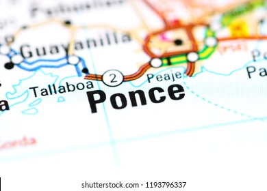 Ponce. Puerto Rico On A Map