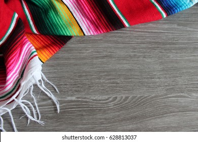 Poncho Serape Background Mexican Mexico Cinco De Mayo Fiesta Wooden Copy Space Stripe Pattern Minimalist Simple Mexican Background Backdrop - Stock Photo, Stock Photograph, Stock Image, Picture