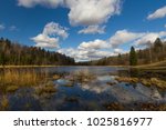 Pond with cloudscape
