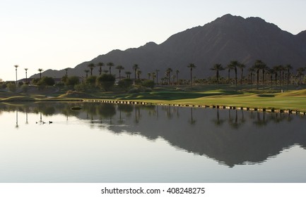 Pond And Golf Course In La Quinta, California 