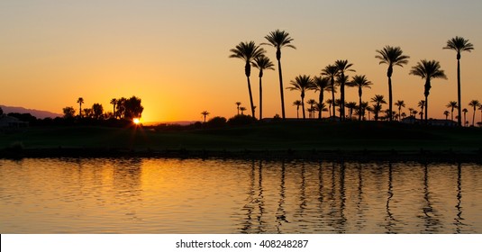 Pond And Golf Course In La Quinta, California 