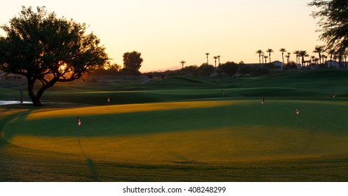 Pond And Golf Course In La Quinta, California 