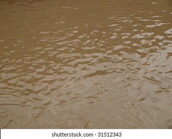 Pond Of Muddy Water Following A Flood