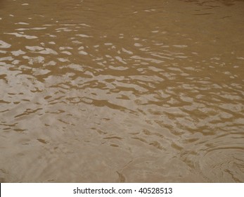 Pond Of Muddy Water Following A Flood