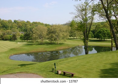pond on golf green
