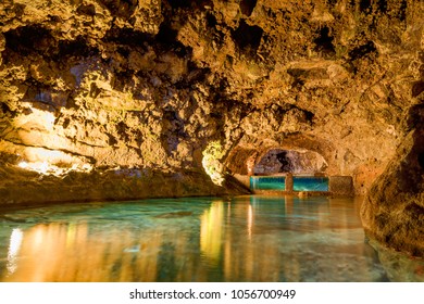 Pond In Volcanic Caves In Sao Vicente, Madeira, Portugal