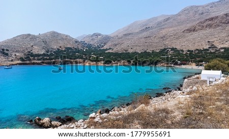 Pondamos beach at Chalki island, near to Rhodes, Greece