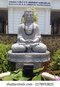 Pondicherry Beach Budhaa Stone Statue