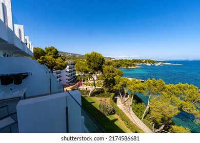 Ponent Mar Palma Nova Mallorca June 2022
Best Seaview Ever From Our Apartment Hotel Room.some Trees And Ocean As Far As You Can See