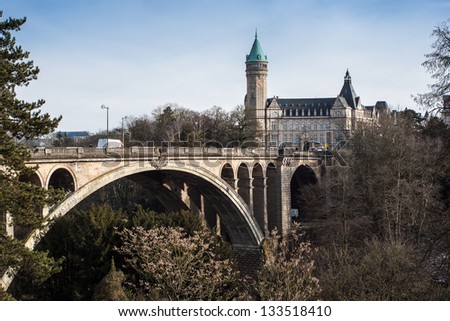 Pont Adolphe Bridge in Luxembourg City