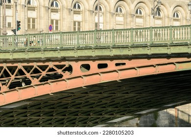 The Pont d Arcole , in Europe, in France, in ile de France, in Paris, Along the Seine, in summer, on a sunny day.
