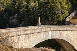 Pont D'Asfeld ("Asfeld Bridge") Spanning The Durance Gorges To Reach The Three Heads Fort From The Citadel Of Briançon In The French Alps - Stone Bridge With A Single Arch Built By Vauban In 1734