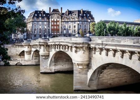 Pont Neuf Bridge over the River seine in the heart of Paris France
