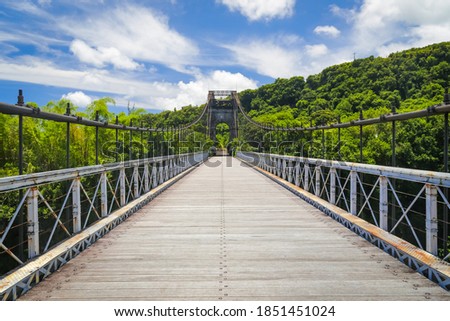 Pont suspendu, a suspension bridge on Reunion Island in Sainte-Rose, serving as the municipal border between Saint-Benoît and Sainte-Rose