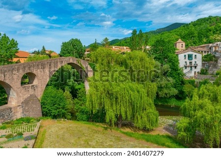 Pont vell at Sant Joan de les Abadesses village in Spain.