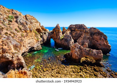 Ponta da Piedade or Point of Mercy is a headland with rock formations near Lagos town in Algarve region of Portugal