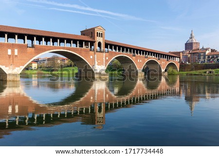 Ponte Coperto (Coperto Bridge) On The Ticino River, Pavia, Italy