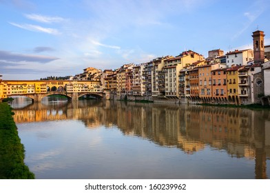 Ponte Vecchio, Florence with reflections in the Arno River