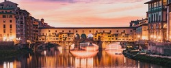 Ponte Vecchio On River Arno At Night, Florence, Italy