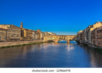 Ponte Vecchio Over Arno River In Florence, Italy